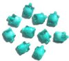 10 19mm Transparent Turquoise Givre Turtle Beads